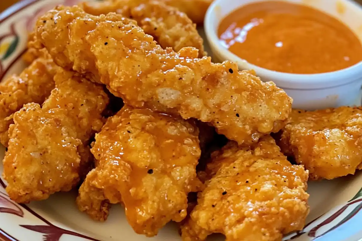 Homemade Raising Cane’s chicken fingers, sauce, and fries