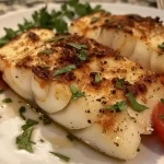 Pan Seared Mediterranean Cod with fresh herbs and garlic