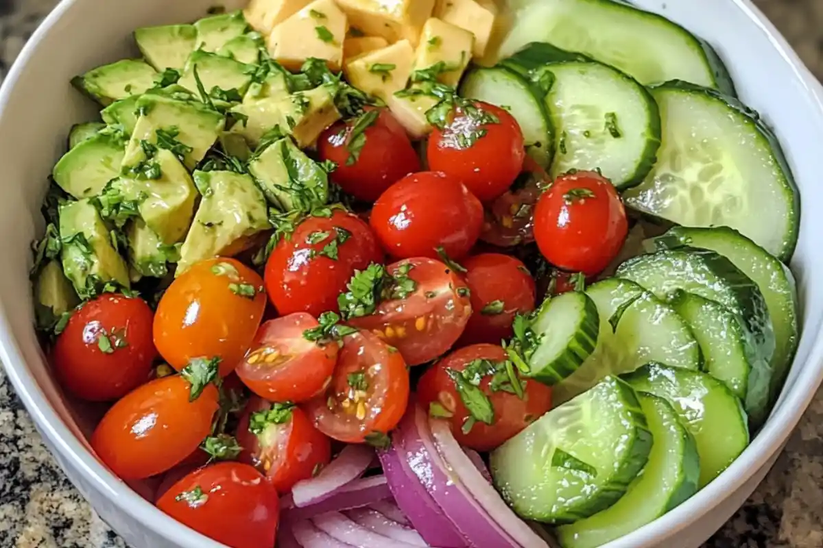 Avocado Tomato Cucumber Salad Recipe