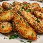 Baked Garlic Parmesan Potato Wedges Recipe