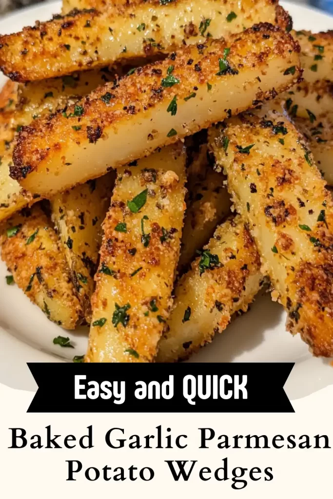 Baked Garlic Parmesan Potato Wedges Recipe