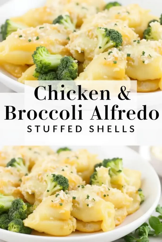 Chicken & Broccoli Alfredo Stuffed Shells Recipe