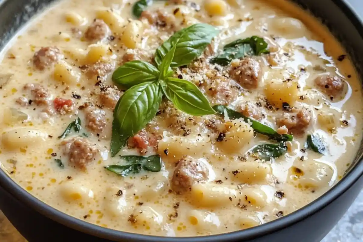 Creamy Parmesan Italian Sausage Ditalini Soup