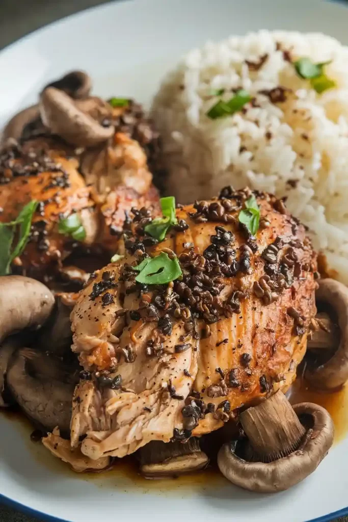 Black Pepper Chicken with Mushrooms