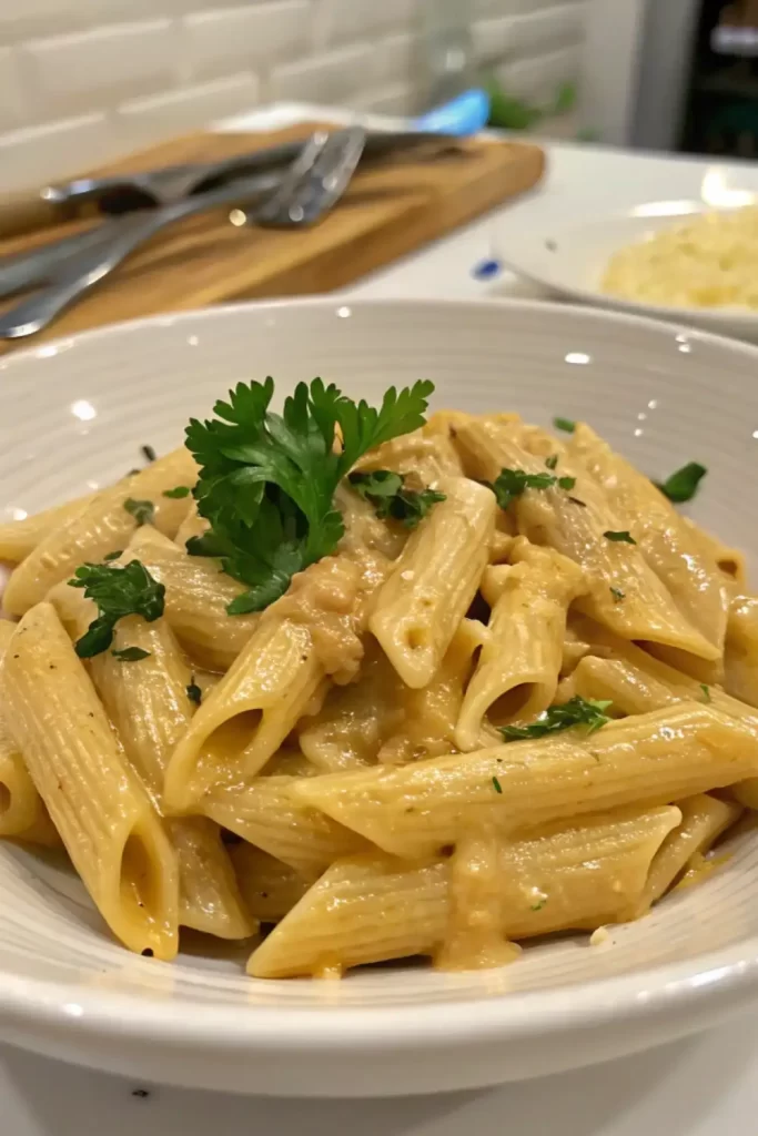 Creamy Garlic Penne Pasta Recipe