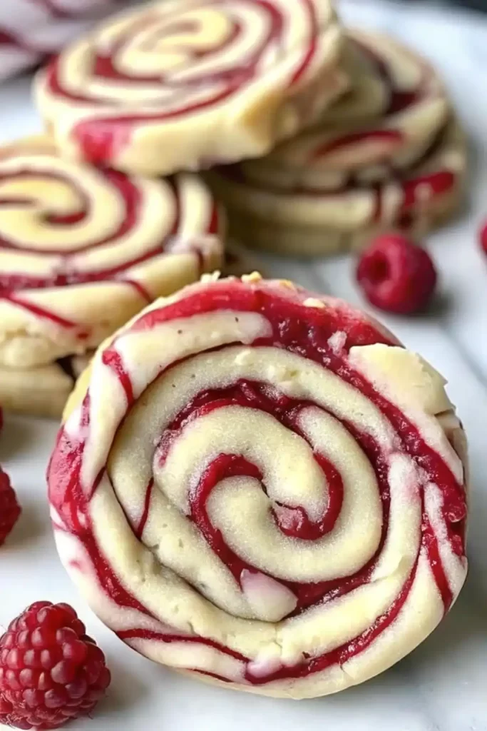 Raspberry Swirl Shortbread Cookies