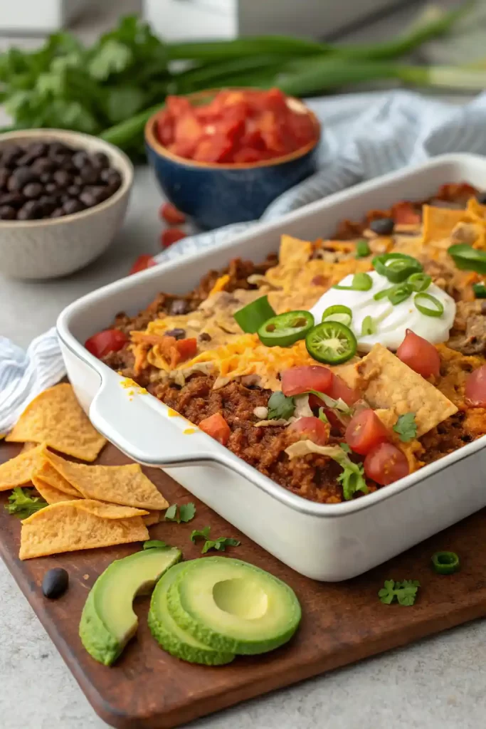 Taco Casserole with Doritos & Ground Beef