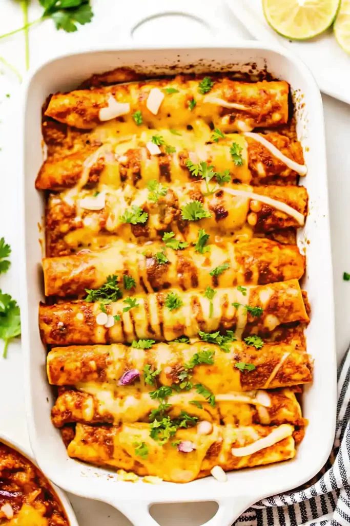 beef enchiladas with red sauce