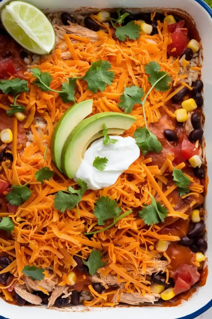 chicken enchilada rice casserole