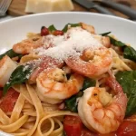 tomato spinach shrimp pasta