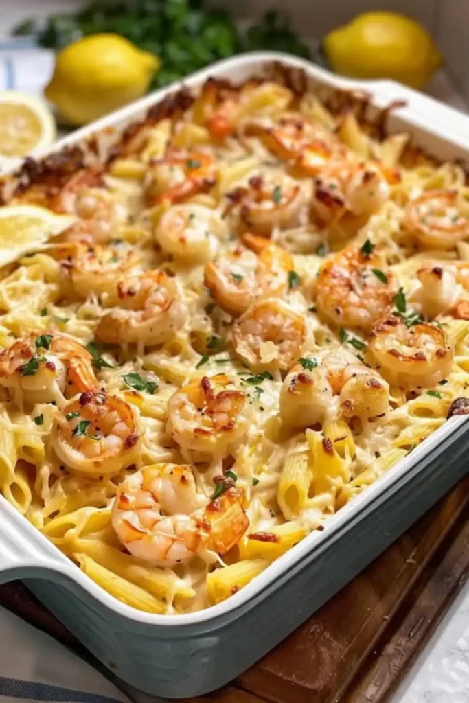 Shrimp Scampi Pasta Bake