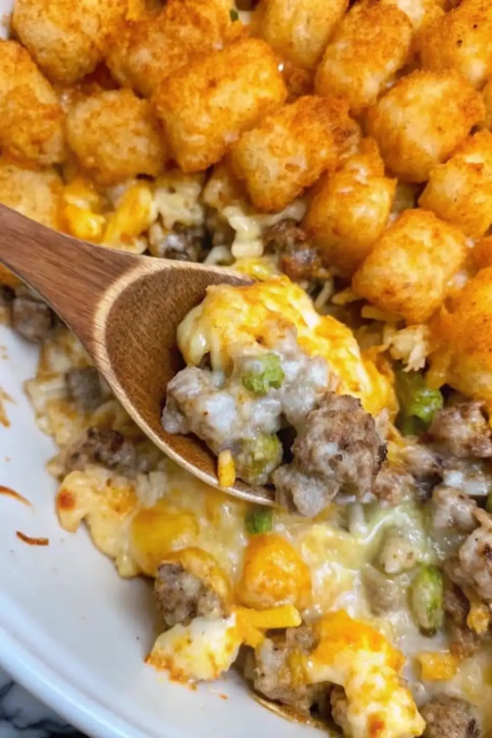 Tater tot casserole with ground beef