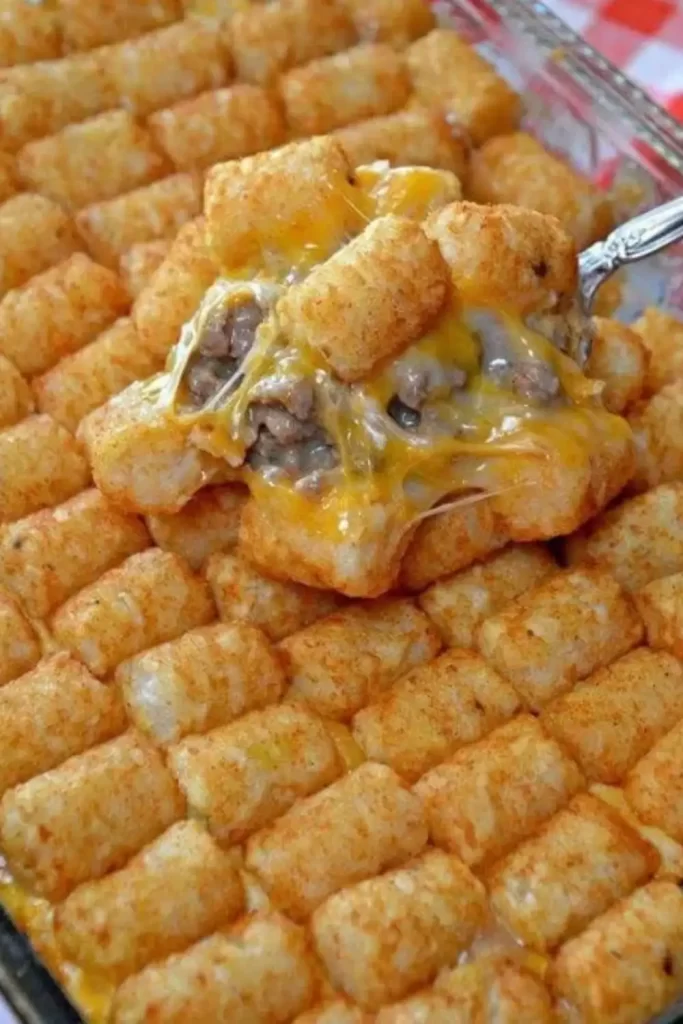 Tater tot casserole with ground beef