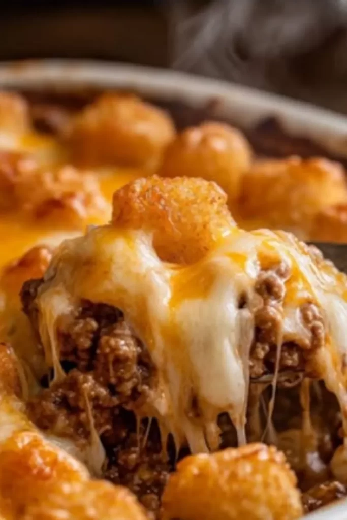 Tater tot casserole with ground beef